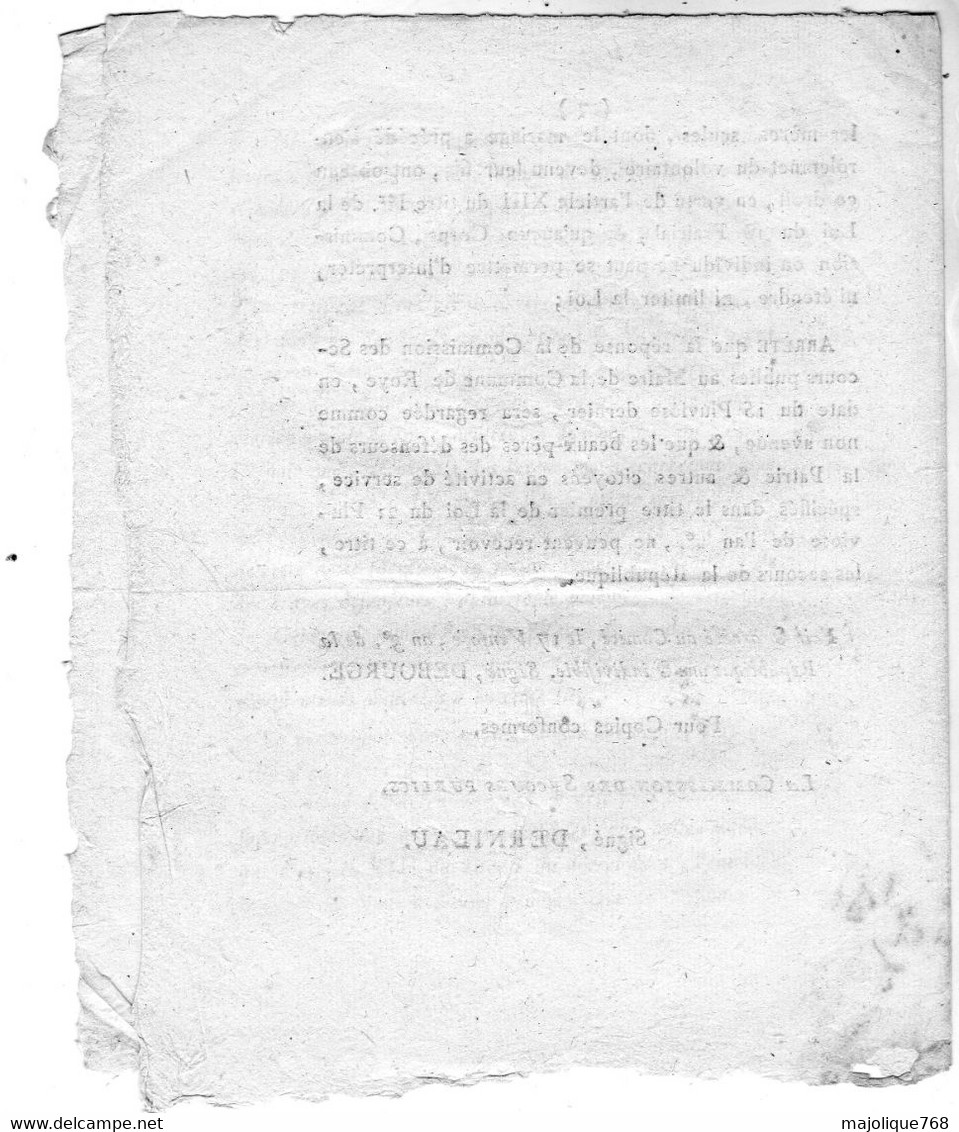 commission des secours publics, au administrateurs des Directoires des districts de la République - 8 pages