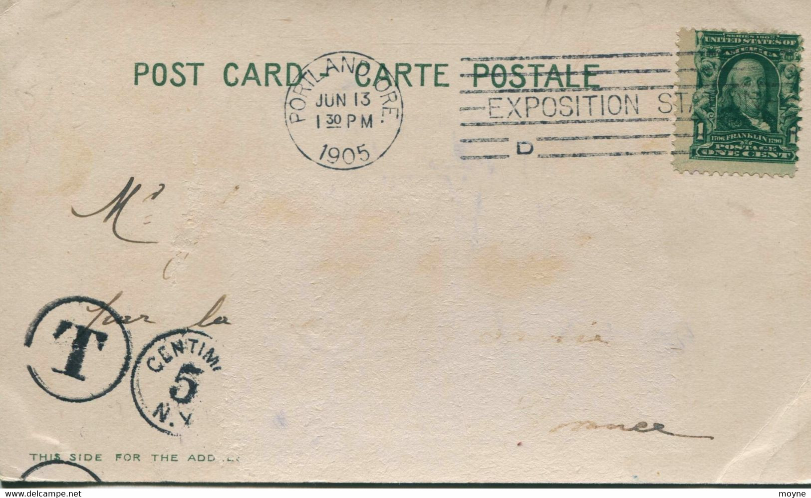 13771-  Etats Unis - PORTLAND   LEWIS & CLARK EXPOSITION  Or 1905  Official Post Card  -  Circulée 1905  U.S.A. - Portland