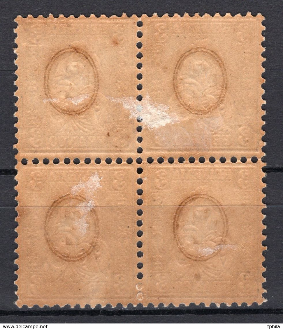 1862 SWITZERLAND AUSSER KURS OVERPRINT 3 C. MICHEL: 21 BLOCK OF 4 MH * - Ungebraucht