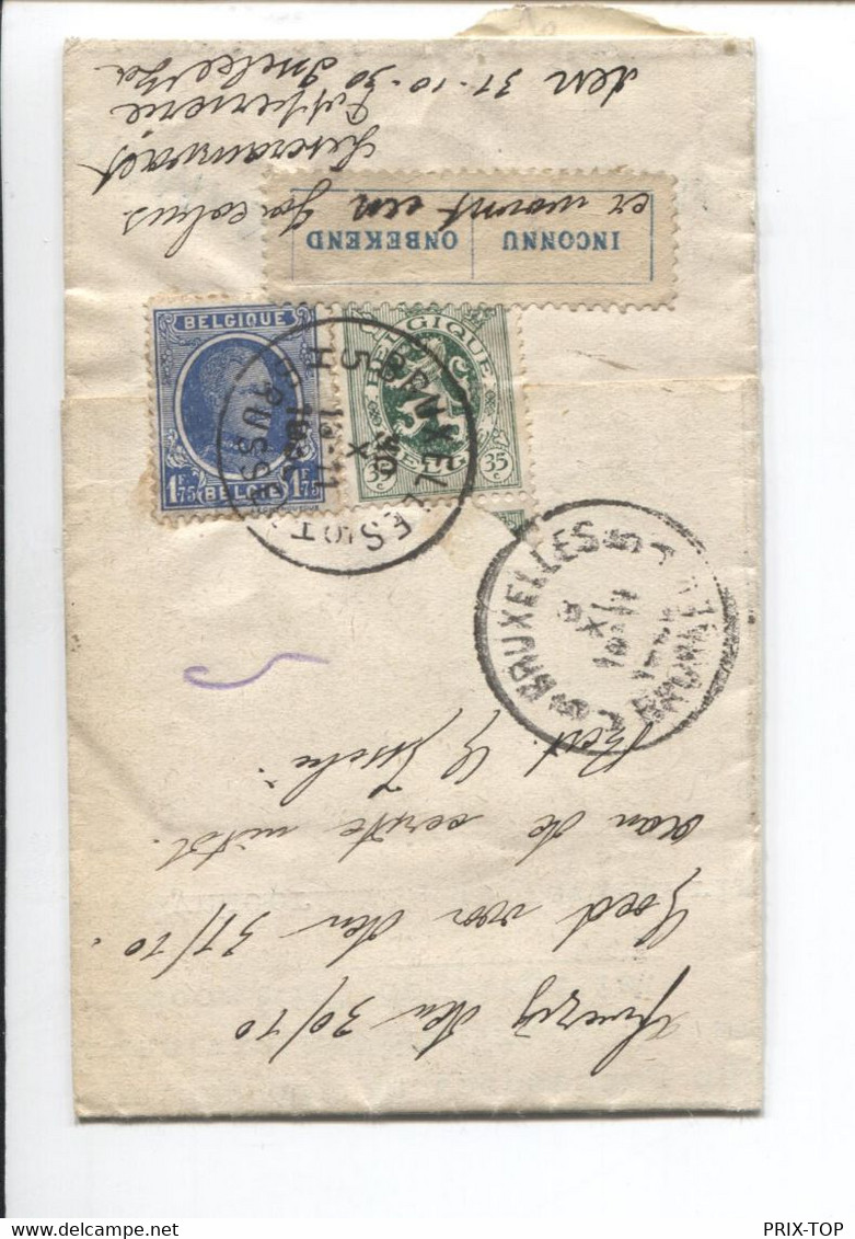 REF2969/ TP 257 Albert Houyoux-283 S/Recommandé Non Ouvert C.BXL 1930 > Bruges-Brugge Papillon Retour BXL - Cartas & Documentos