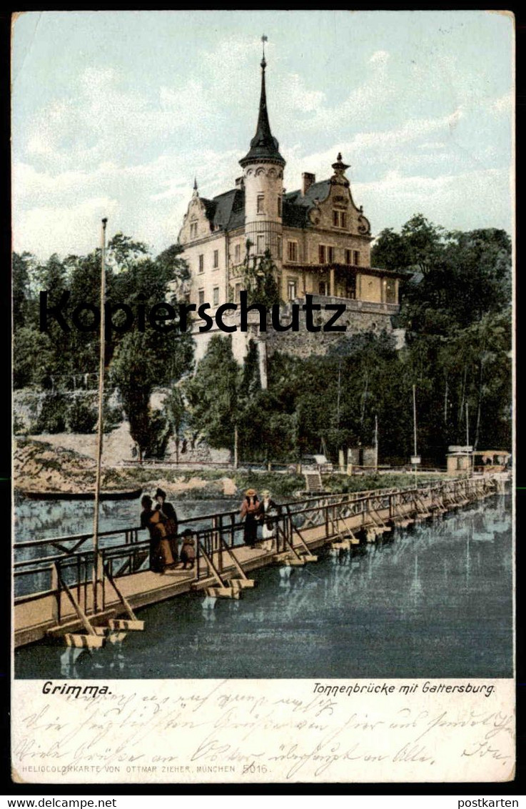 ALTE POSTKARTE GRIMMA TONNENBRÜCKE MIT GATTERSBURG Brücke Bridge Burg Schloss Castle Chateau Ansichtskarte Postcard Cpa - Grimma