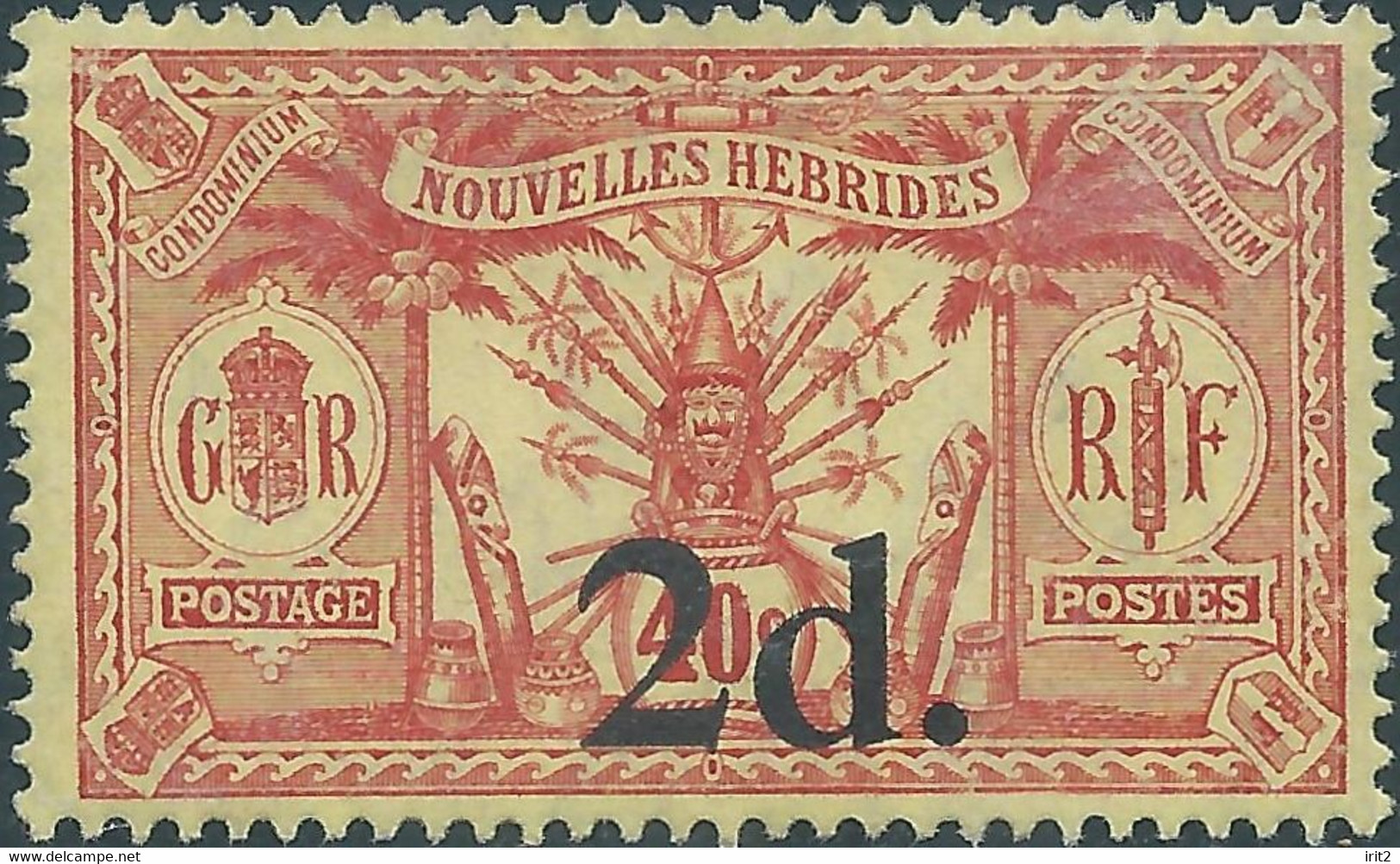 NOUVELLES HEBRIDES - New Hebrides, French Legend,French Colony, 2d. On 40c - Neufs