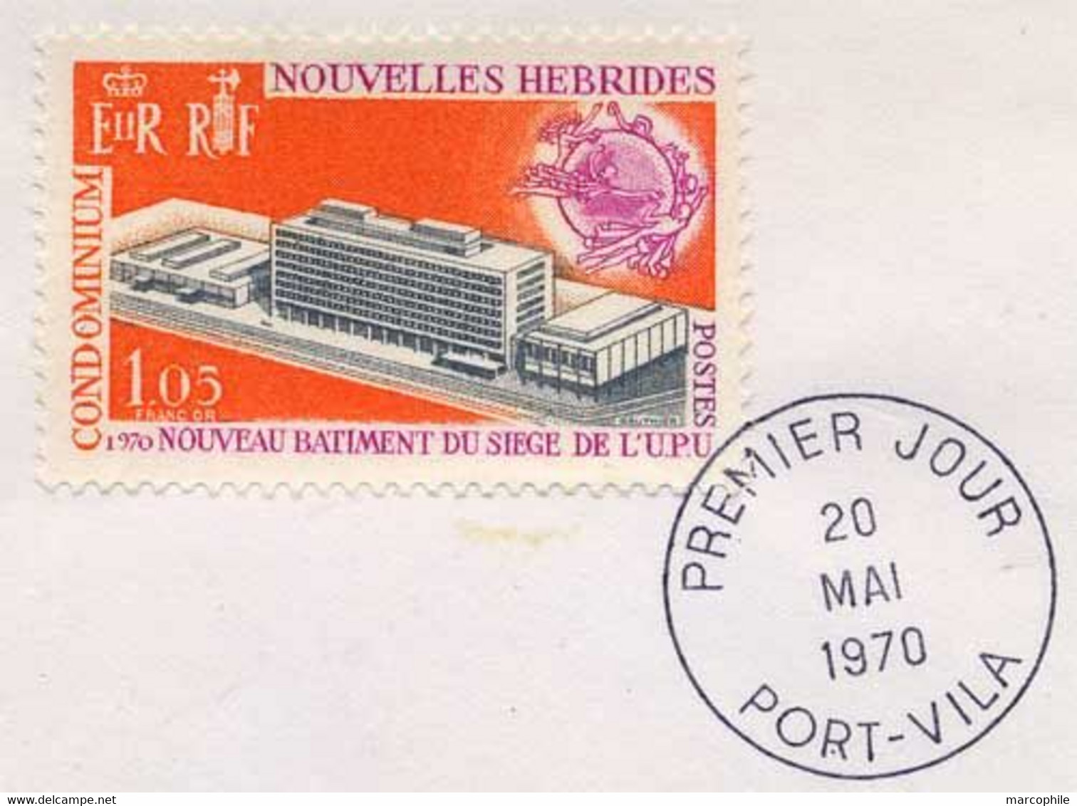 NOUVELLES HEBRIDES - PORT VILA / 1970 FDC U.P.U. (ref 890c) - FDC