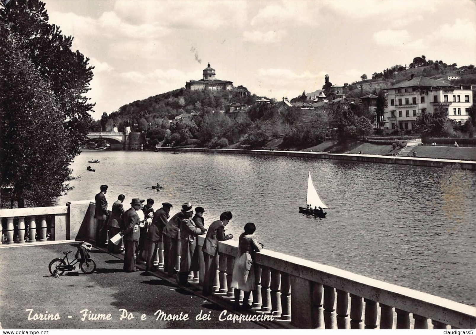 1810" TORINO-FIUME PO E MONTE DEI CAPUCCINI"ANIMATA 1959 - Fiume Po