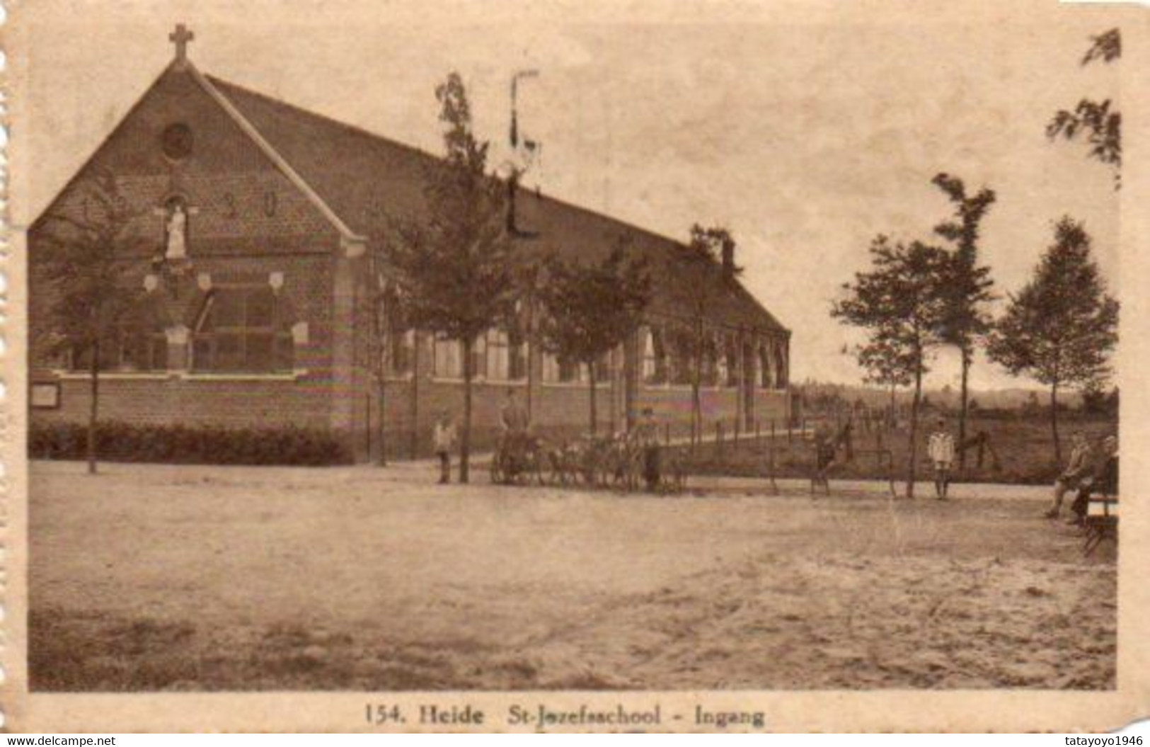 Heide  St-Jozefsschool  Ingang Carte Festonnée Circulé En 1933 - Dessel