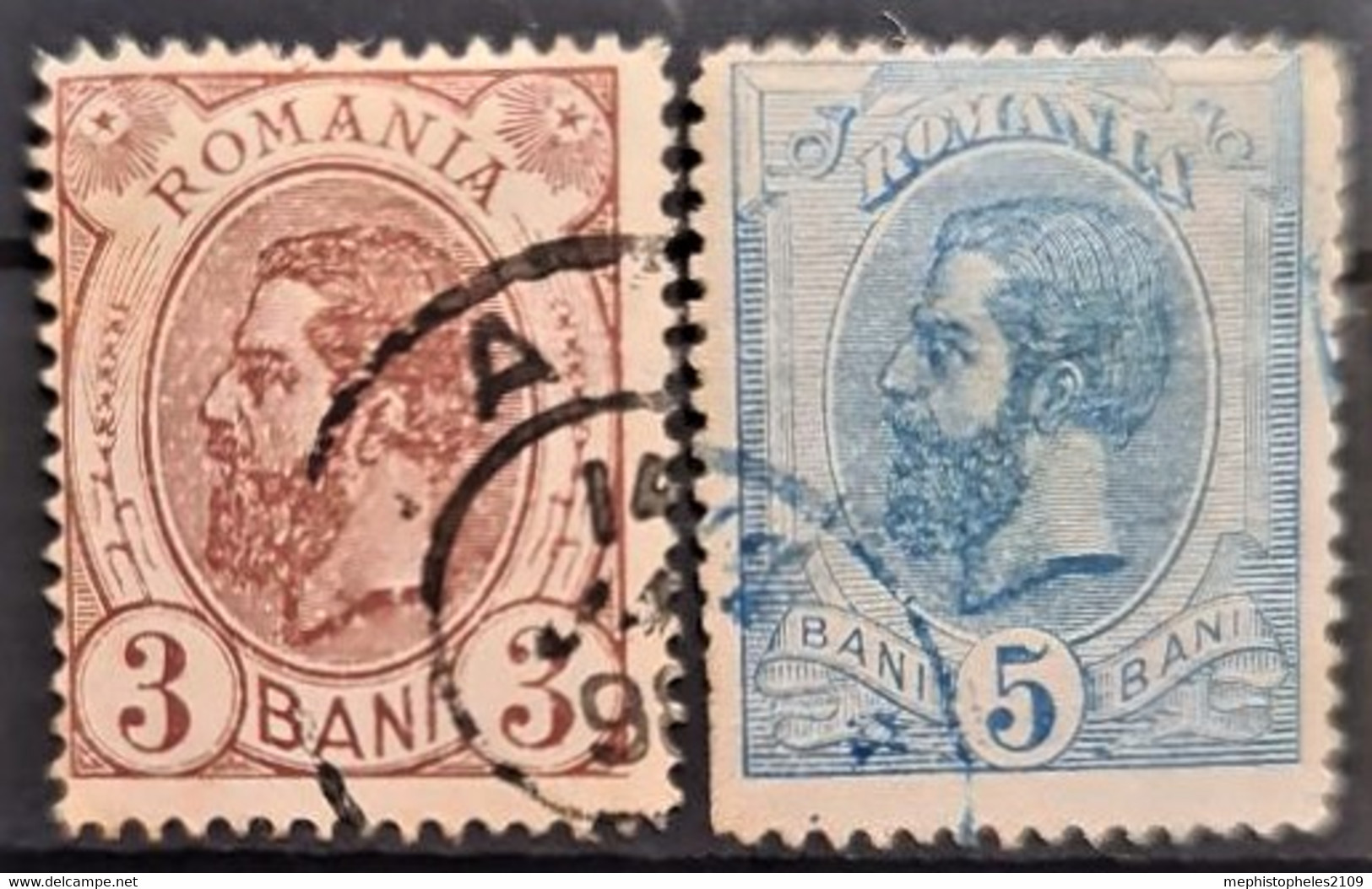 ROMANIA 1893 - Canceled - Sc# 119, 120 - Used Stamps