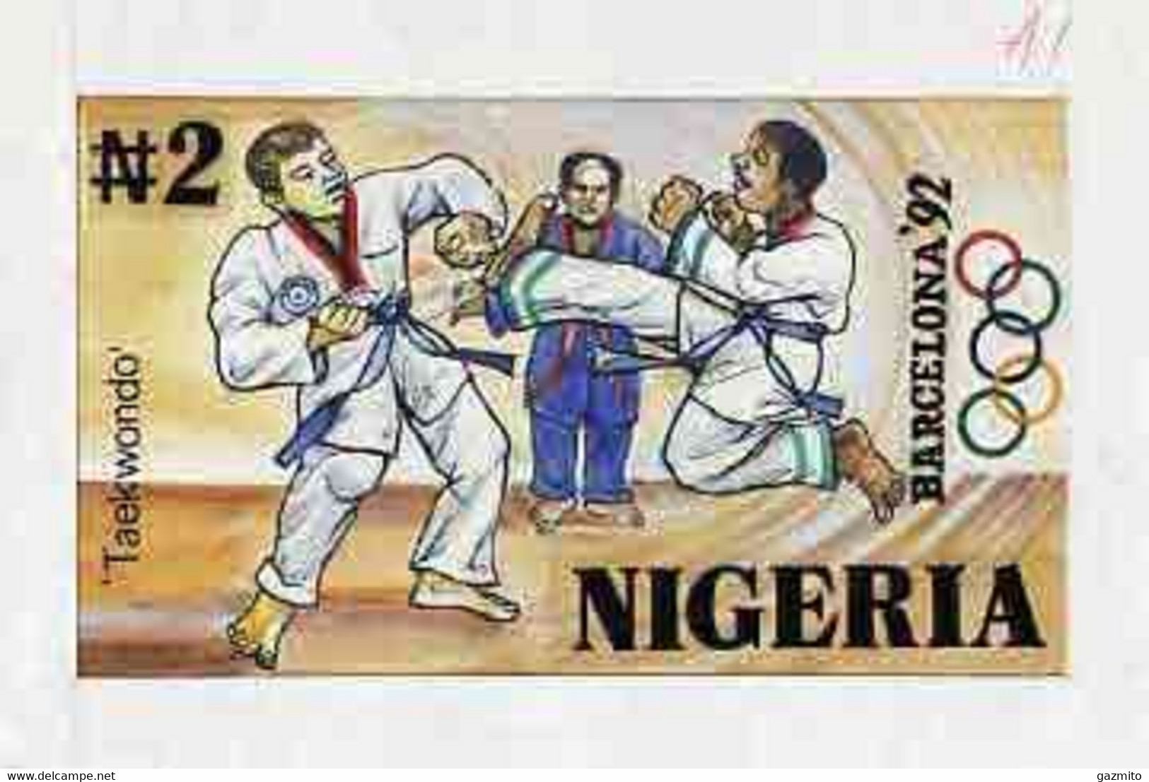 Nigeria 1992, Barcelona Olympic Games (1st Issue) - Original Hand-painted Artwork For N2 Value (Taekwondo) - Non Classificati