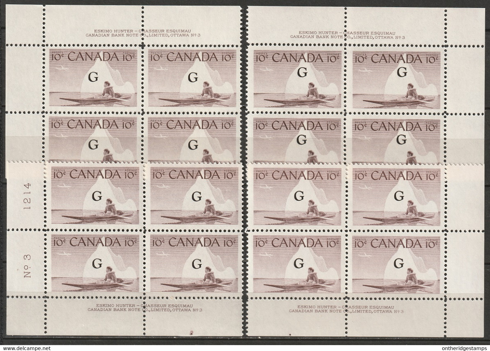 Canada 1961 Sc O39a  Official Plate 3 Block Set MNH** - Plattennummern & Inschriften