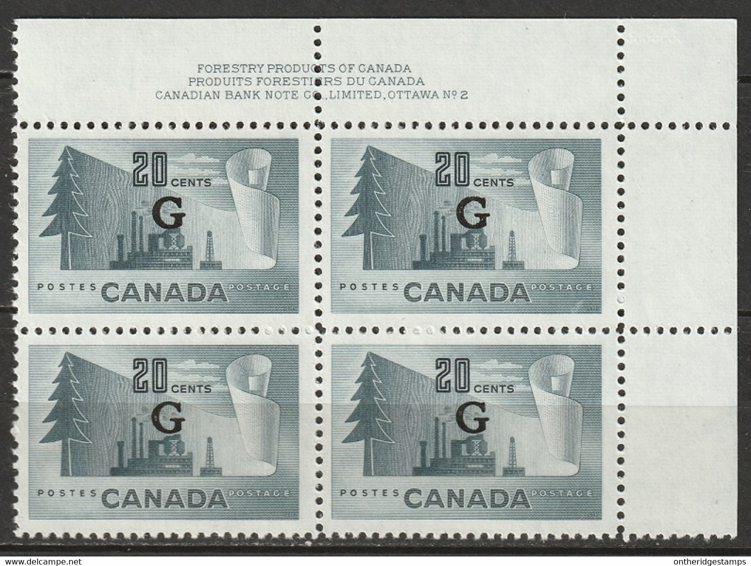 Canada 1951 Sc O30  Official UR Plate 2 Block MNH** - Num. Planches & Inscriptions Marge