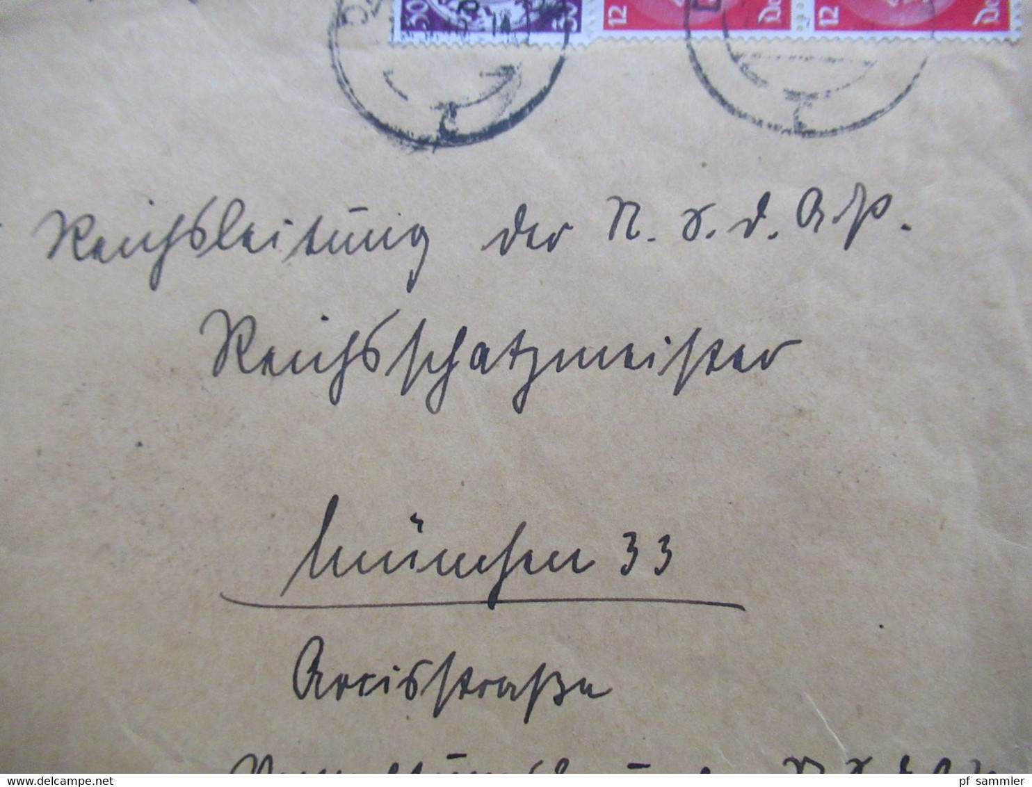 3.Reich 1940 Danzig Einschreiben Danzig Oliva 00768 An Die Reichsleitung Der NSDAP In München Mit 2 Ank. Stempel - Lettres & Documents
