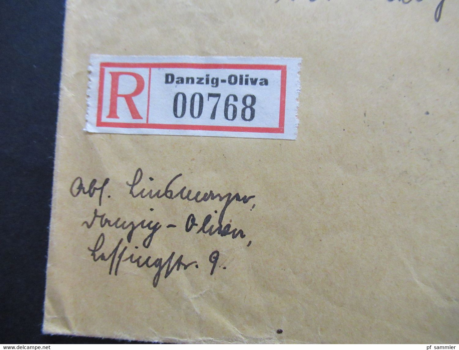 3.Reich 1940 Danzig Einschreiben Danzig Oliva 00768 An Die Reichsleitung Der NSDAP In München Mit 2 Ank. Stempel - Lettres & Documents