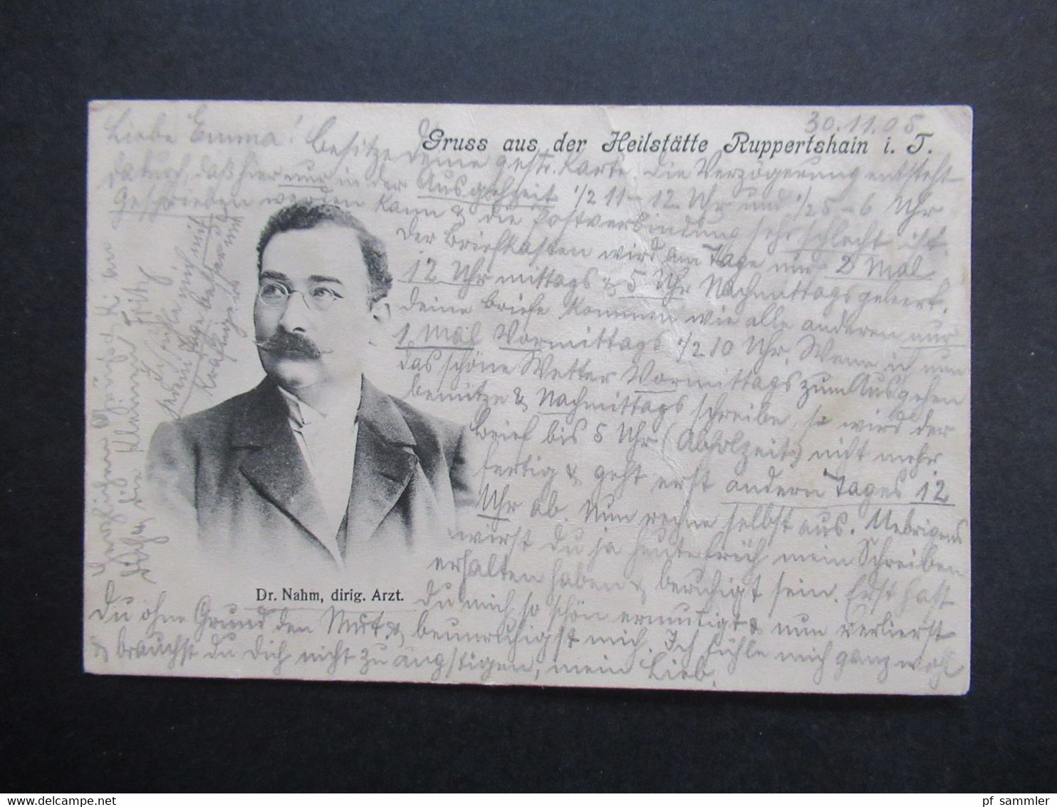 DR 1905 AK Gruss Aus Der Heilstätte Ruppertshain Taunus Mit Foto Dr. Nahm, Dirig. Arzt. Thematik Medizin - Salute