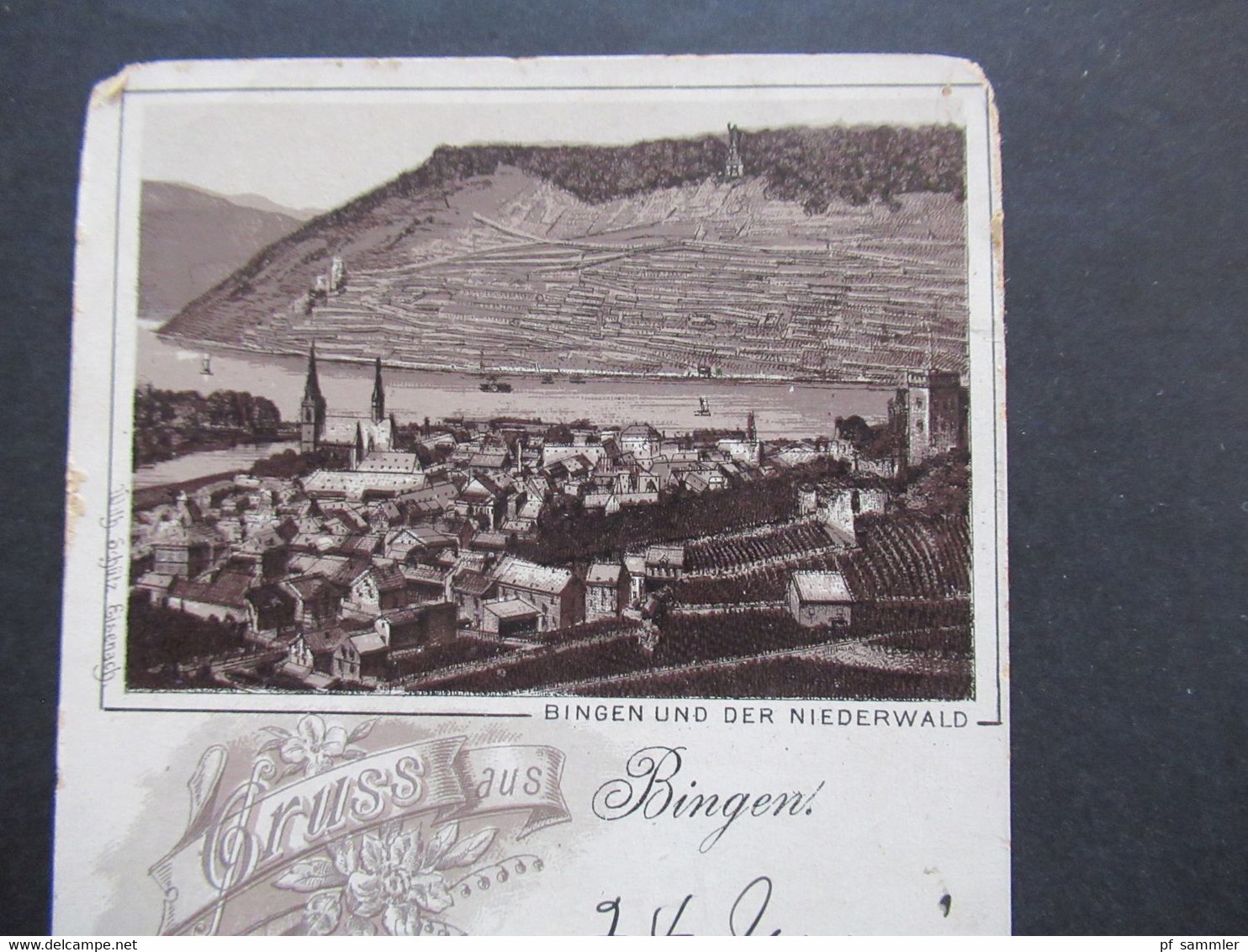 DR 1895 Frühe AK Gruss Aus Bingen An Den Amerikanischen Konsul In Rotterdam Gesendet!Bingen Un Der Niederwald - Souvenir De...