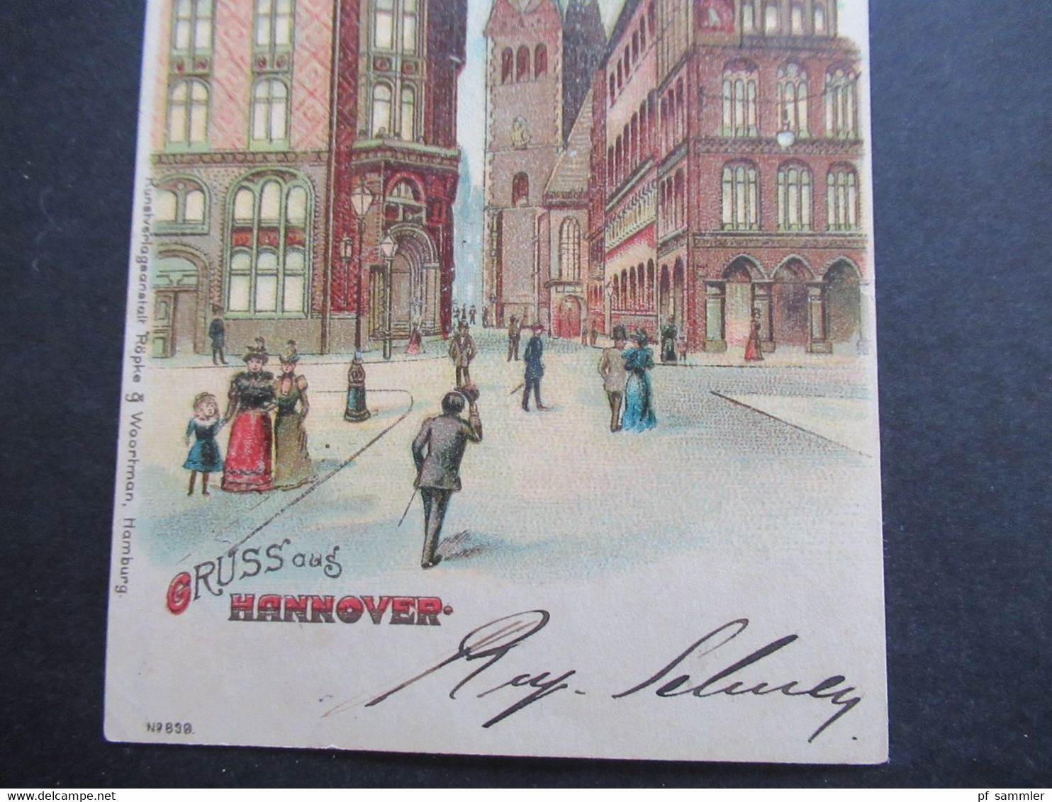 DR 1903 AK Litho Gruss Aus Hannover Die Marktkirche Kunstverlag Röpke & Woortman,Hamburg. Meteor Karte - Saluti Da.../ Gruss Aus...