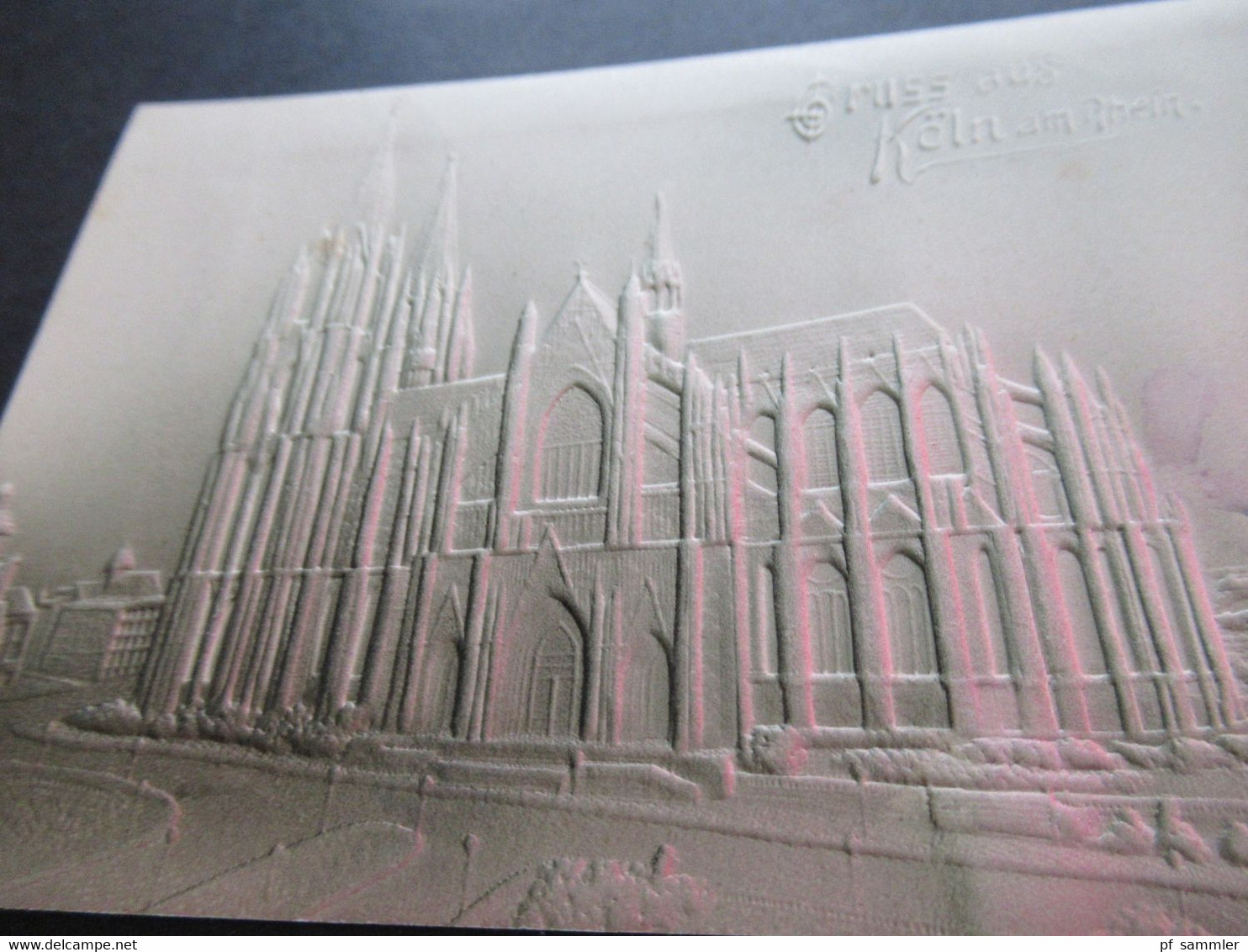 DR Präge / Relief AK Gruss Aus Köln Am Rhein Mit Relief Des Kölner Dom - Souvenir De...