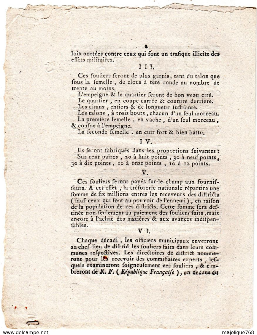 Decret De La Convention Nationale, Du 18 . Jour De Frimaire, L'an Second De La République Française, Une & Indivisible - - Décrets & Lois