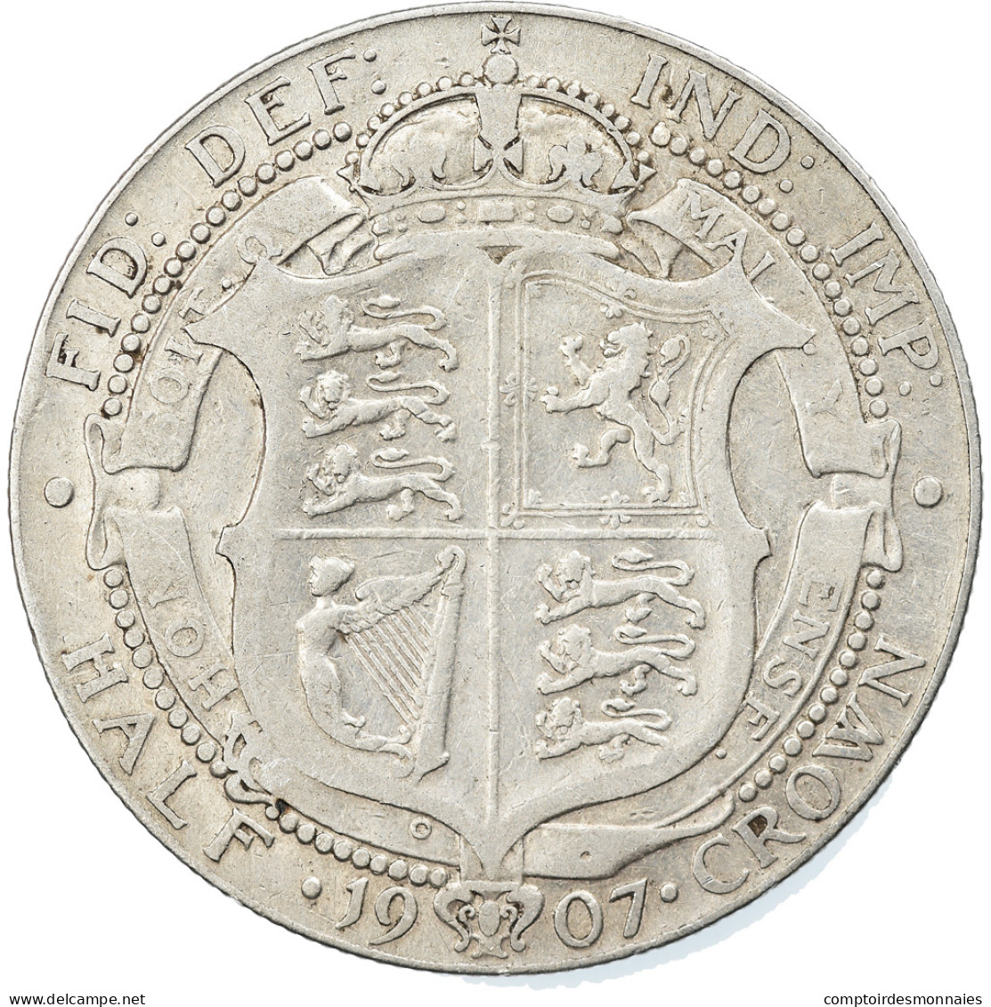 Monnaie, Grande-Bretagne, Edward VII, 1/2 Crown, 1907, TB+, Argent, KM:802 - K. 1/2 Crown