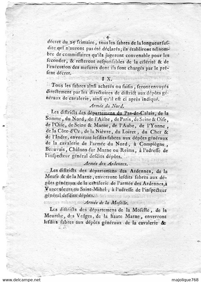 Decret De La Convention Nationale, Du 16.e Jour De Vendôse L'an 2 De La République Française Une & Indivisible. - Décrets & Lois