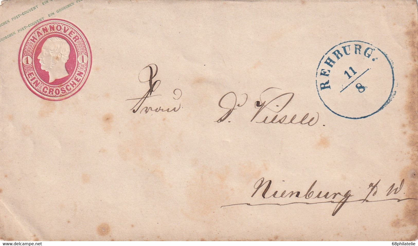 HANNOVER   ENTIER POSTAL/GANZSACHE/POSTAL STATIONARY LETTRE DE REHBURG - Sonstige & Ohne Zuordnung