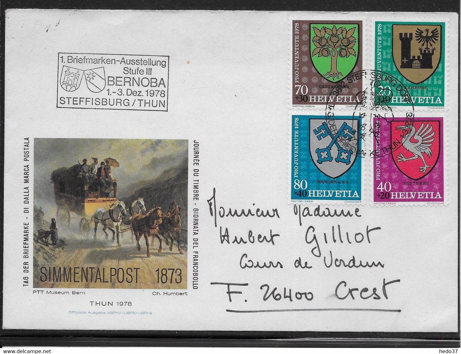 Thème Armoiries, Blasons - Suisse - Enveloppe - TB - Briefe U. Dokumente