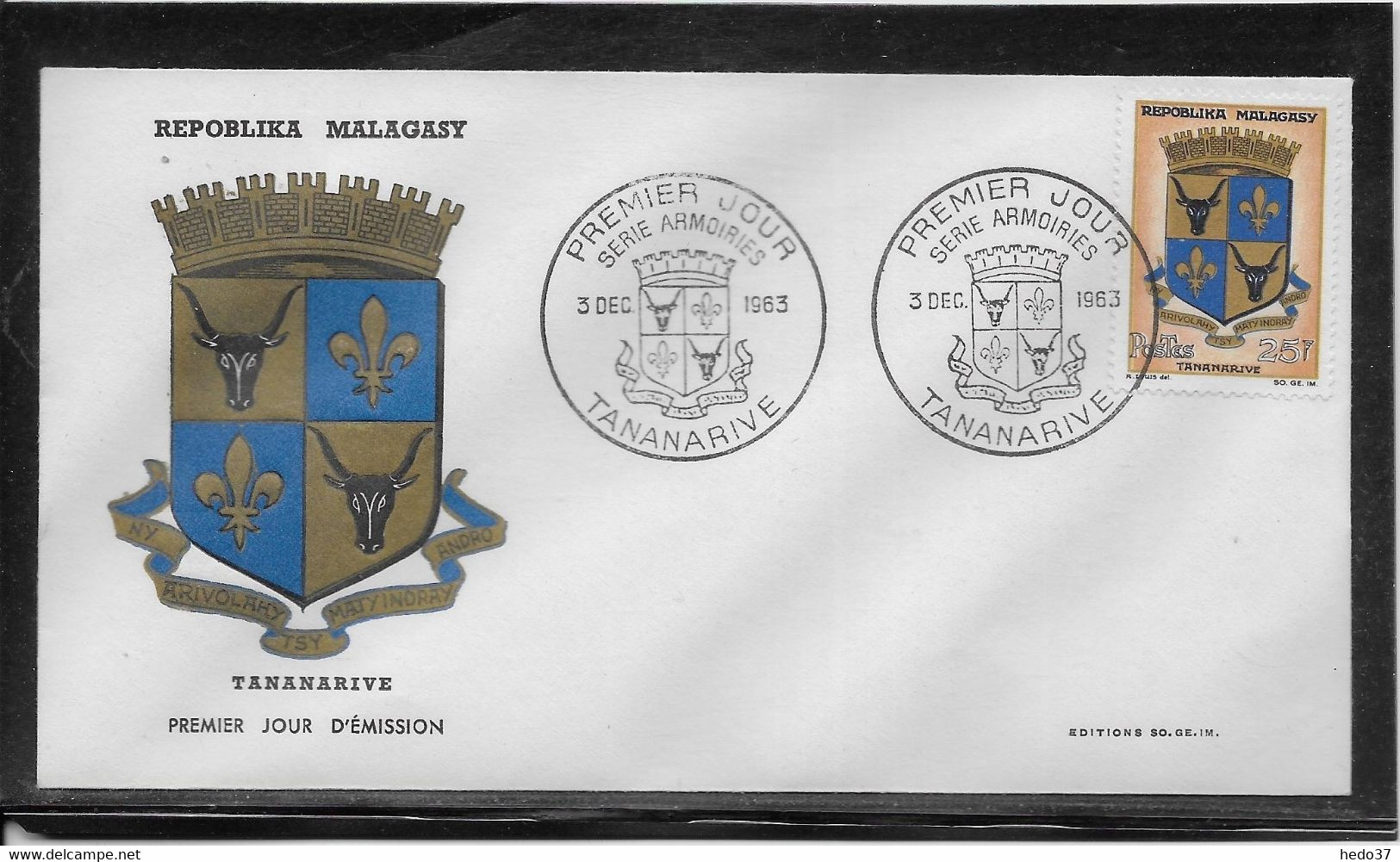 Thème Armoiries, Blasons - Madagascar - Enveloppe - TB - Covers