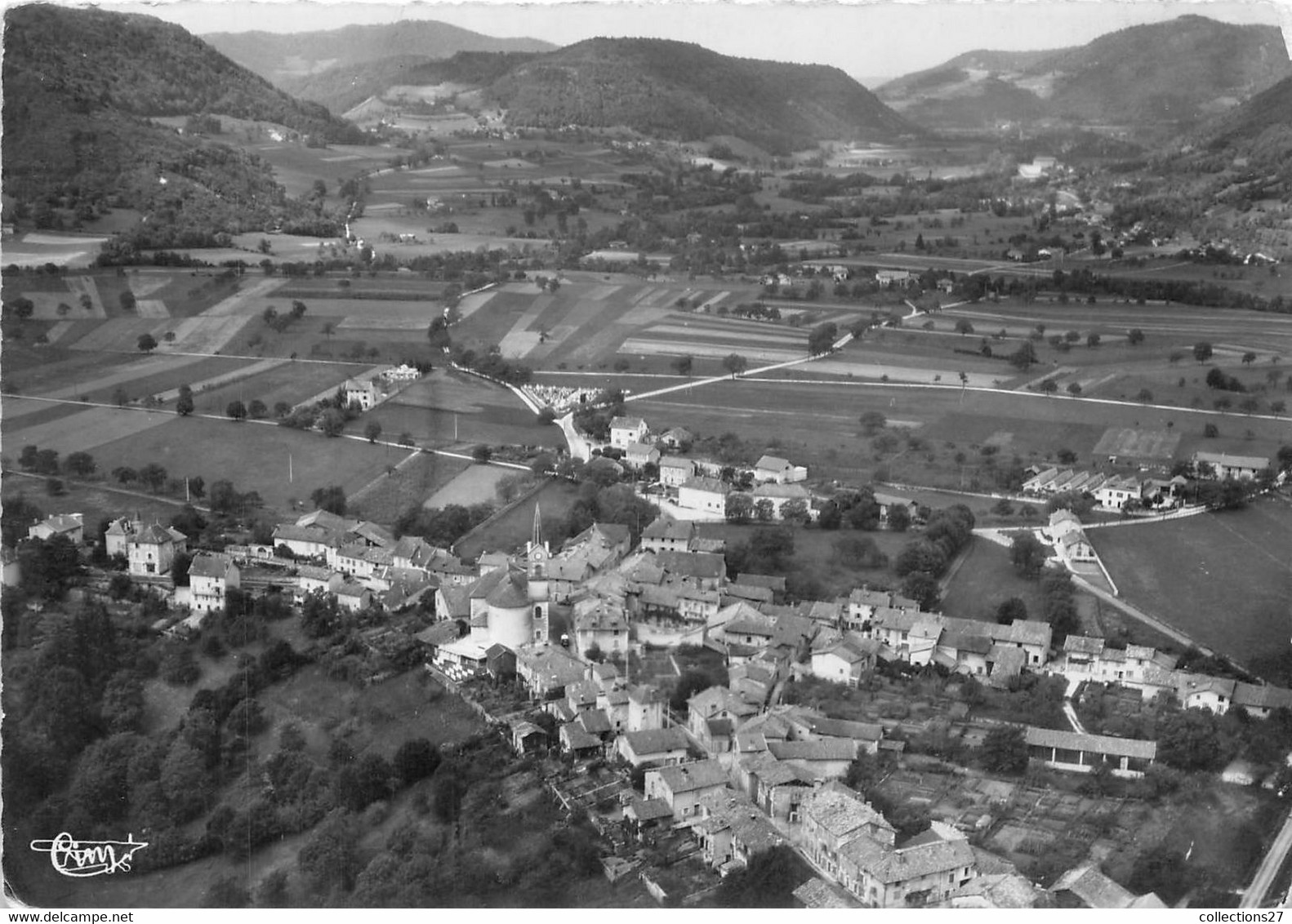 38-SAINT-ETIENNE-DE-CROSSEY- VUE PANORAMIQUE AERIENNE AU FOND LA VALLEE DE ST-NICOLAS - Renage