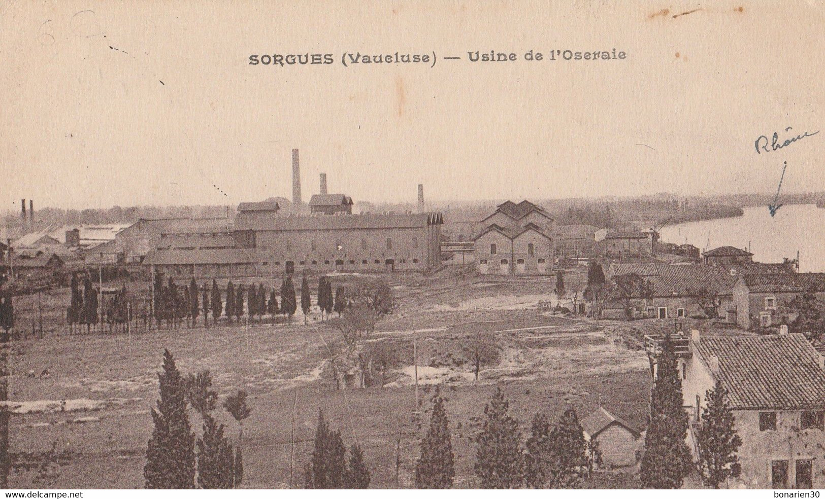 CPA  84 SORGUES  VUE D'ENSEMBLE USINE L'OSERAIE ETAT - Sorgues