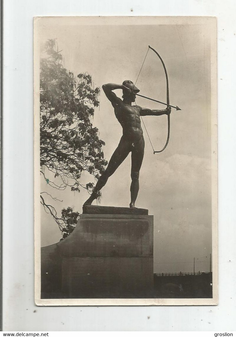 DRESDE SAXE ALLEMAGNE CARTE PHOTO STATUE DE L'ARCHER (TIR A L'ARC) 1084 - Archery