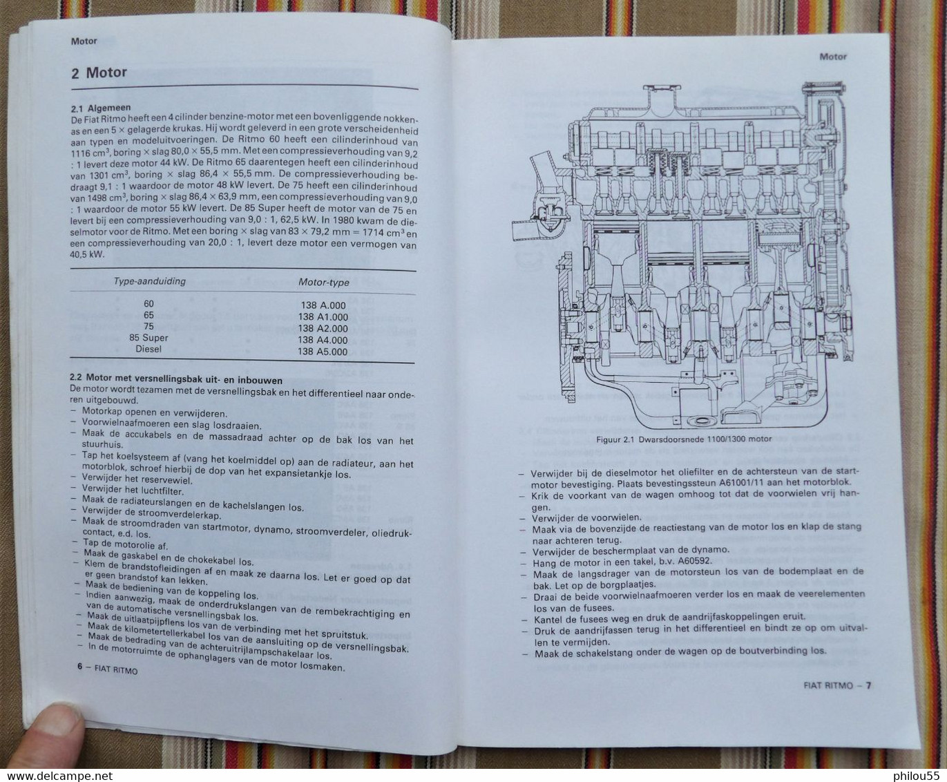 Revue Tecnique VRAAGBAAK voiture FIAT RITMO Modele 1978 - 1983  1987