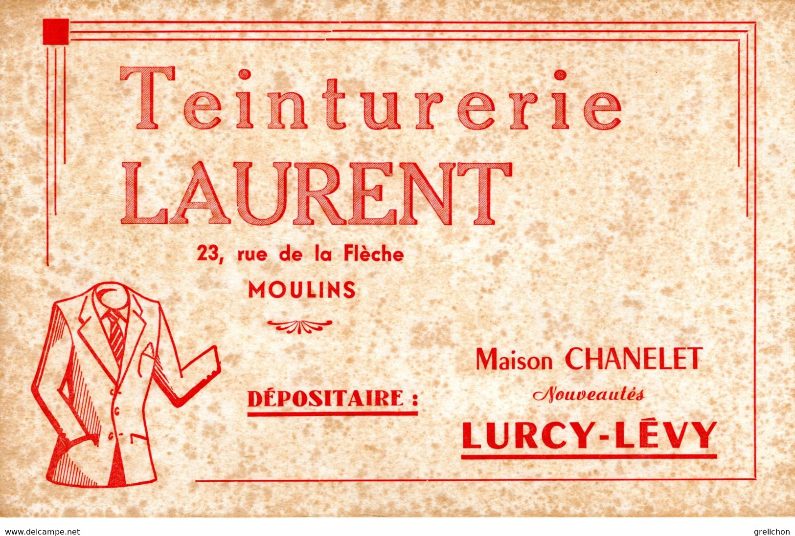 Buvard :teinturerie Laurent : Moulins 03 - Textile & Vestimentaire