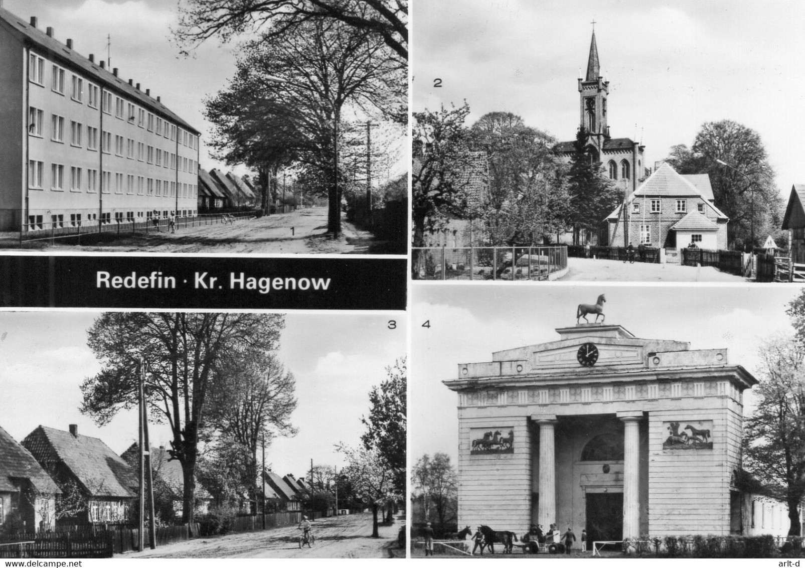 DC4071 - Ak Redefin Kreis Hagenow Dorfstraße Oberschule Reithalle U.a. - Hagenow