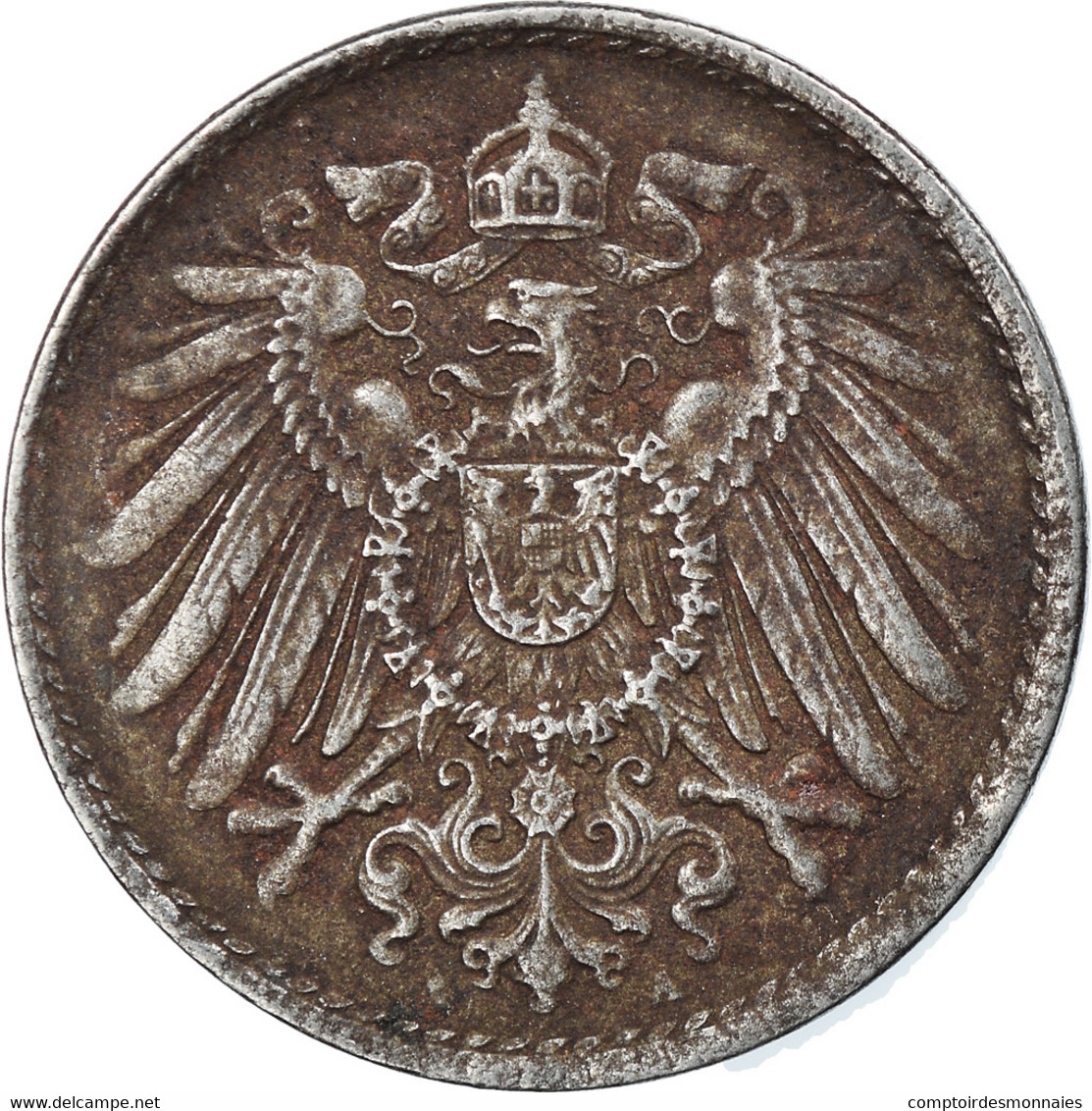 Monnaie, GERMANY - EMPIRE, 5 Pfennig, 1918, Berlin, TTB, Iron, KM:19 - 5 Rentenpfennig & 5 Reichspfennig