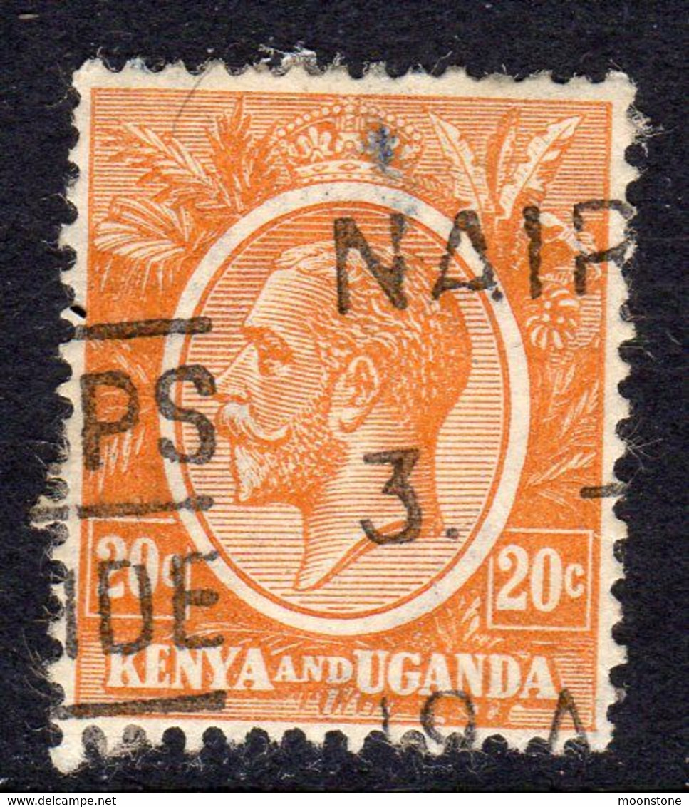 KUT Kenya & Uganda GV 1922-7 20c Orange-yellow, Used, SG 83 (BA) - Kenya & Uganda