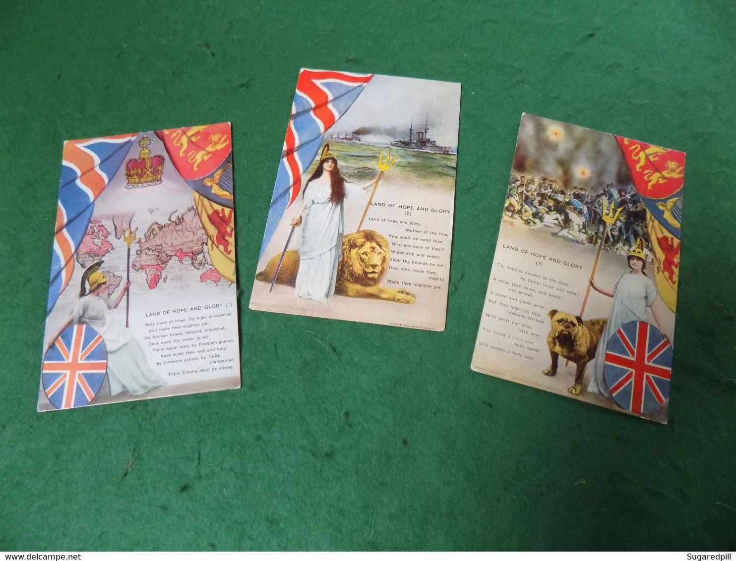 VINTAGE SONG CARD: Land Of Hope And Glory X3 Tint Bamforth - Otros & Sin Clasificación