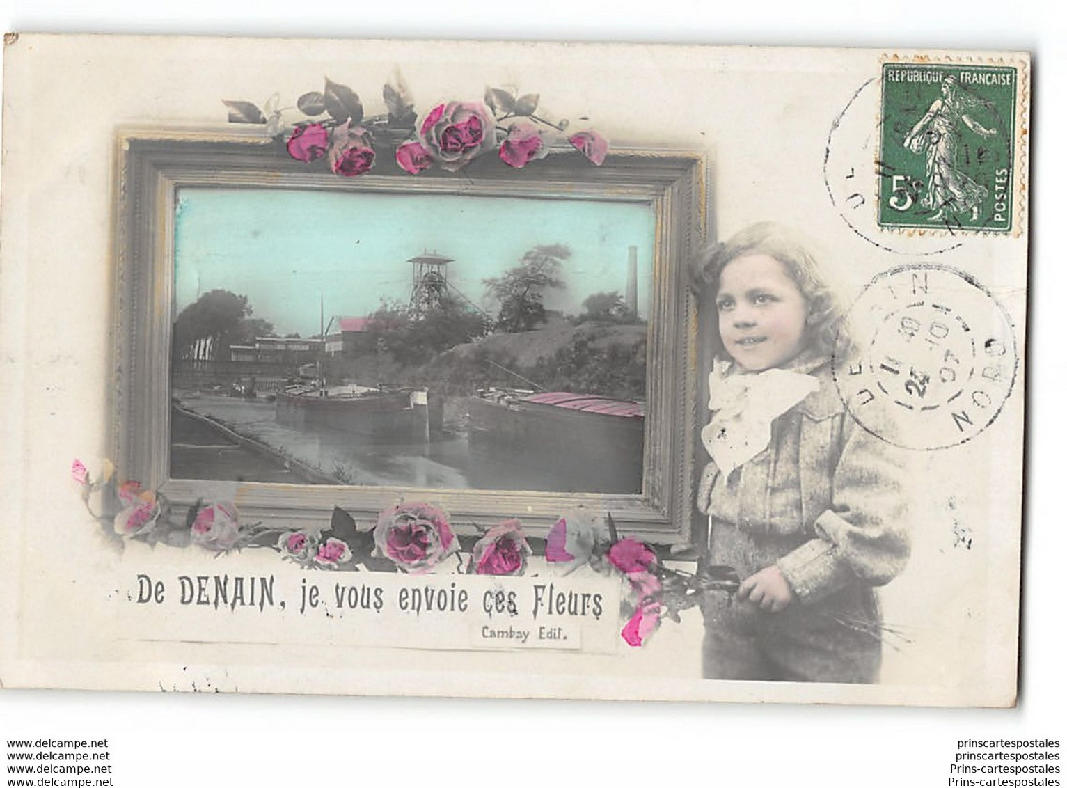 CPA 59 De Denain Je Vous Envoie Ces Fleurs - Denain