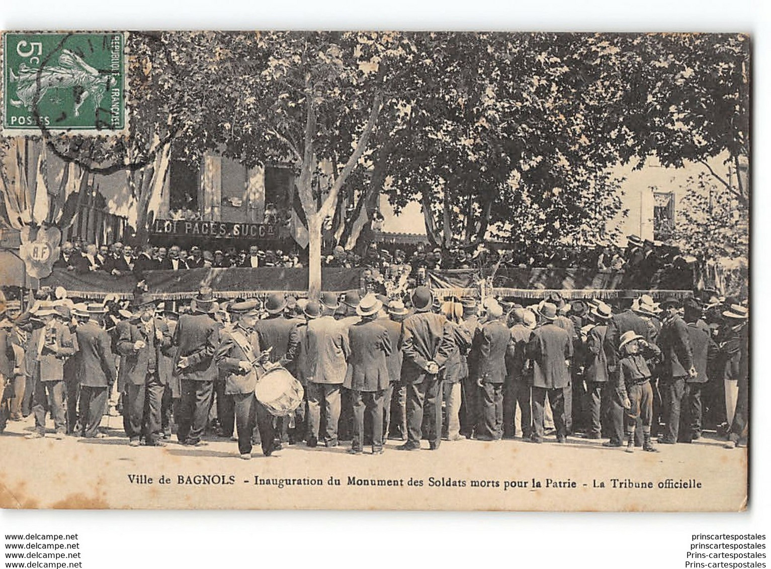 CPA 30 Bagnols Sur Ceze Inauguration Du Monument Des Soldats Morts Pour La Patrie La Tribune Officielle - Bagnols-sur-Cèze