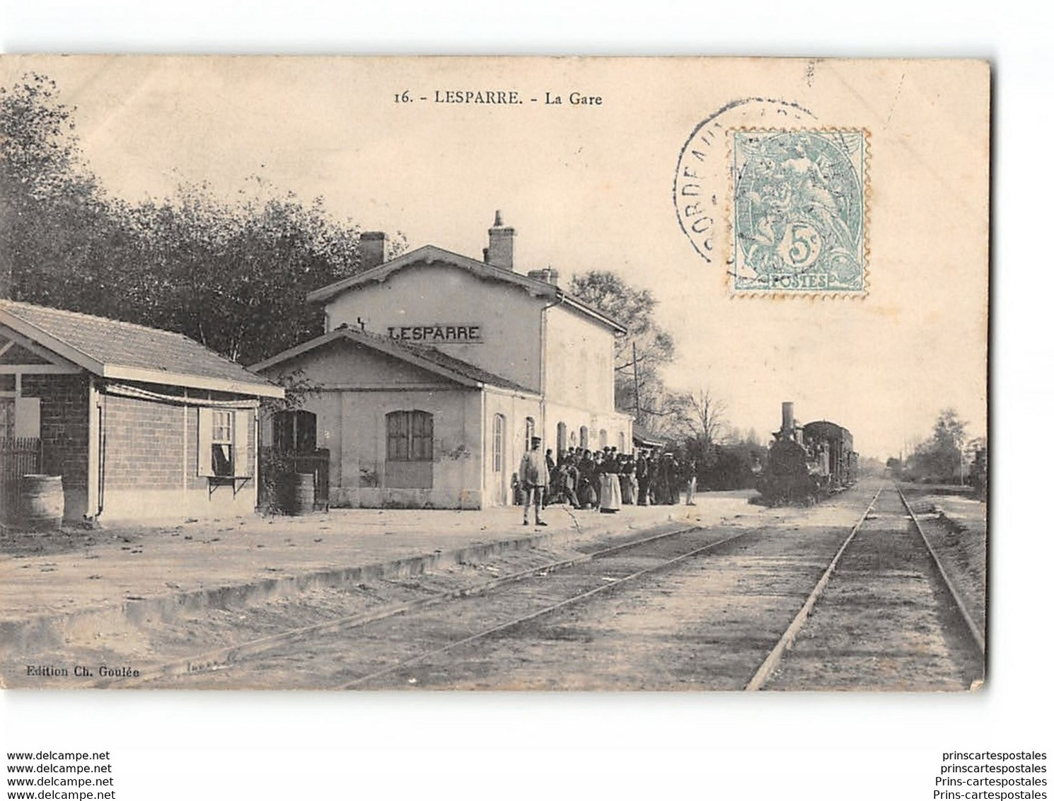 CPA 33 Lesparre La Gare Et Le Train Tramway - Lesparre Medoc