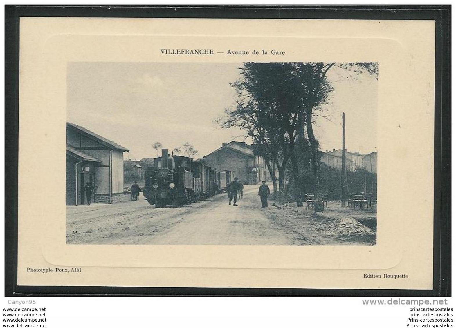 CPA 81 Villefranche La Gare Et Le Tramway Ligne D'Albi à Alban - Villefranche D'Albigeois