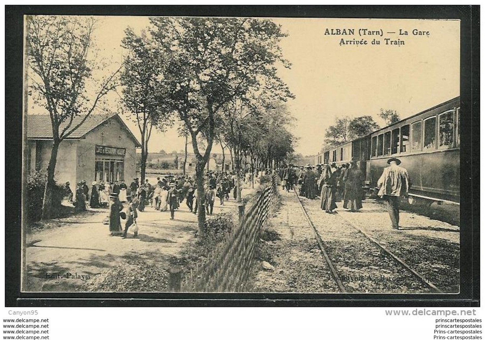 CPA 81 Alban La Gare Et Le Train Tramway Ligne D'Albi à Alban - Alban