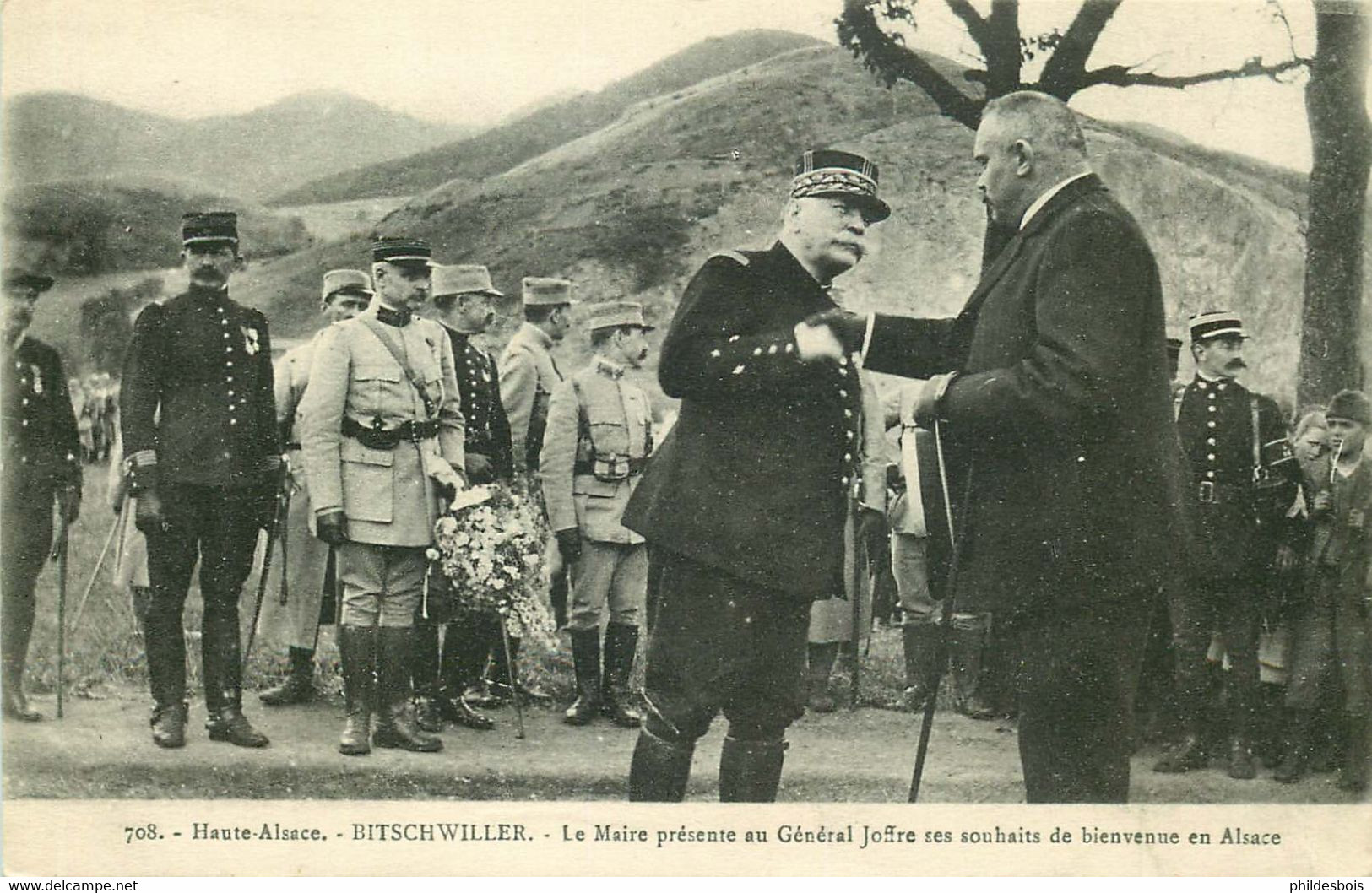 BAS RHIN  BISCHWILLER  Le Maire Presente Au Maréchal JOFFRE Ses Souhaits De Bienvenue - Bischwiller