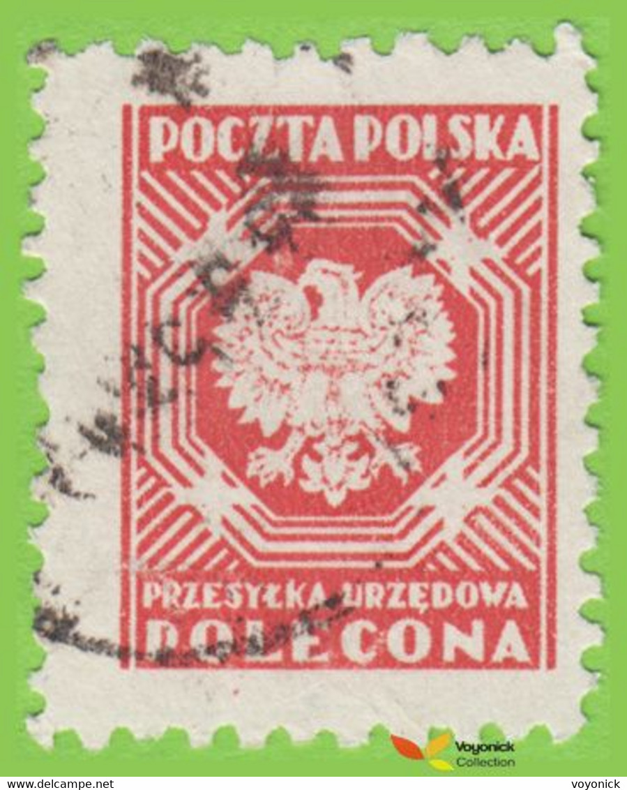 Voyo POLAND URZEDOWA POLECONA Dienstmarken 1953 Mi#26  (o) Used - Revenue Stamps