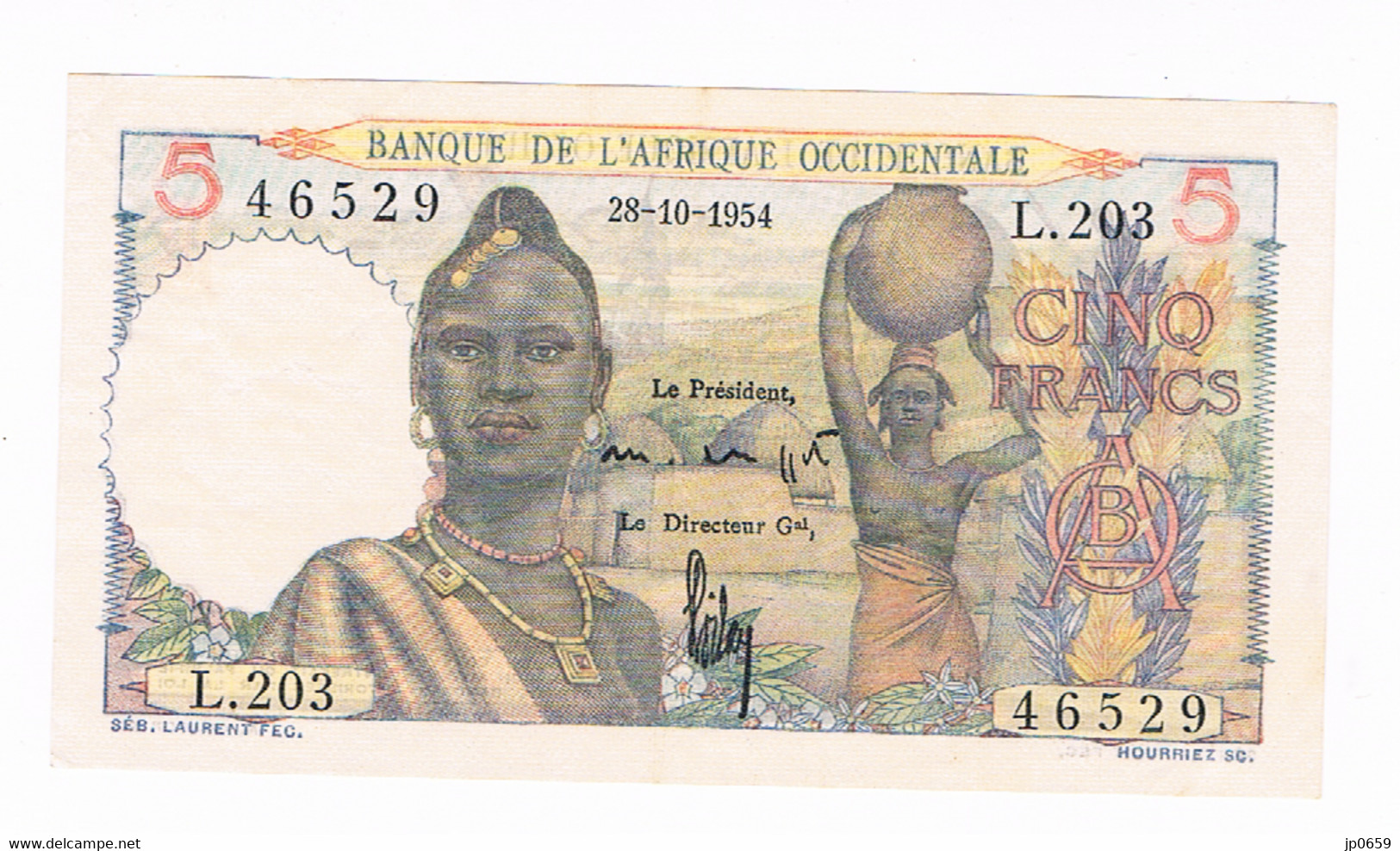 BANQUE DE L'AFRIQUE OCCIDENTALE 5 FRANCS 1954 - Sonstige – Afrika