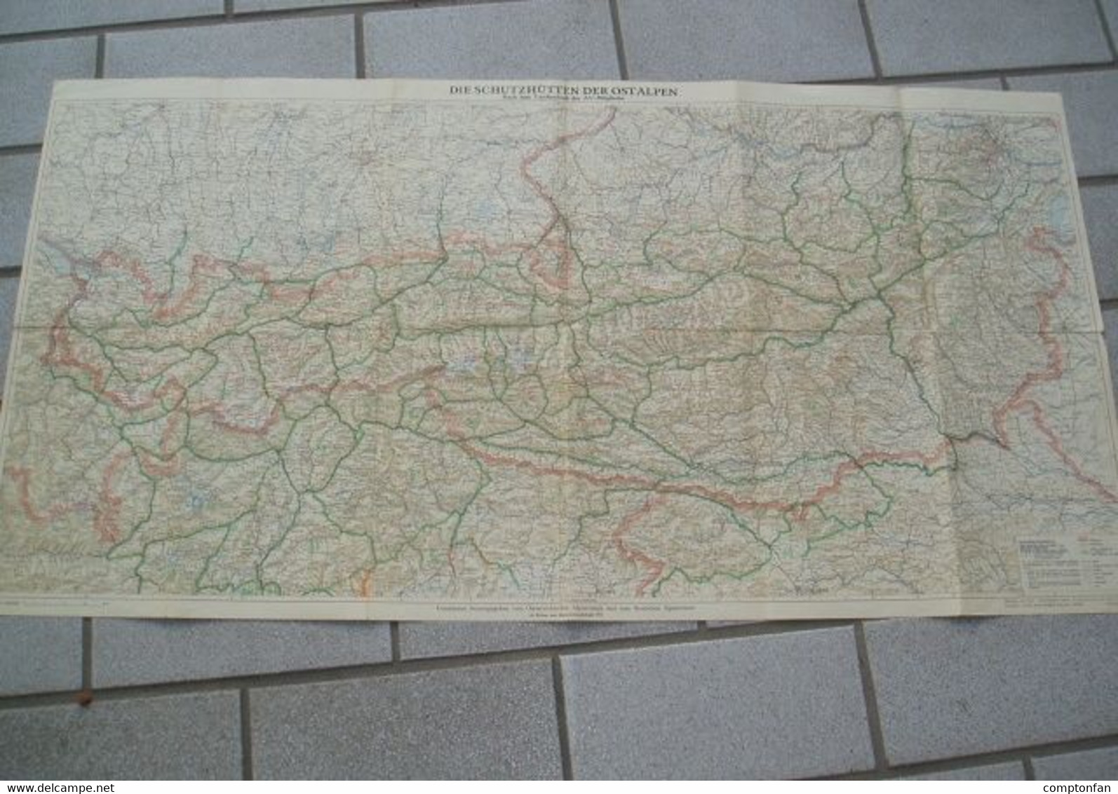113 Die Schutzhütten Der Ostalpen Karte Beilage Zeitschrift 1952 !!! - Carte Geographique