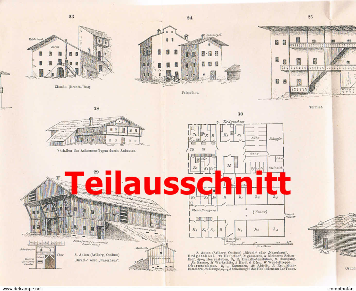 112 Architektur Hausforschung Ostalpen 5 Teile Beilage Zeitschrift 1893 !!! - Architektur