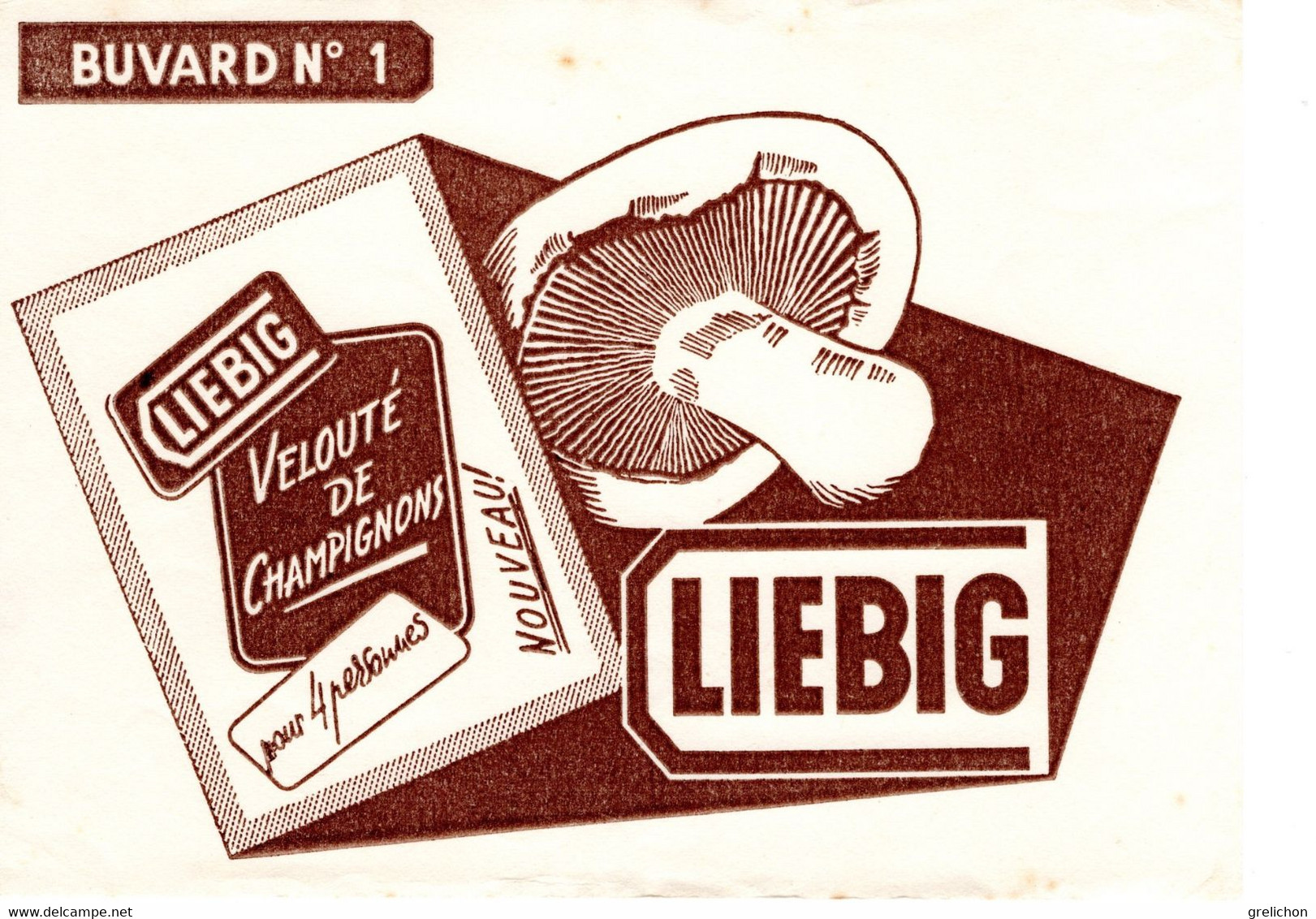 Buvard : Liebig Buvard N°1 : Velouté De Champignons - Sopas & Salsas