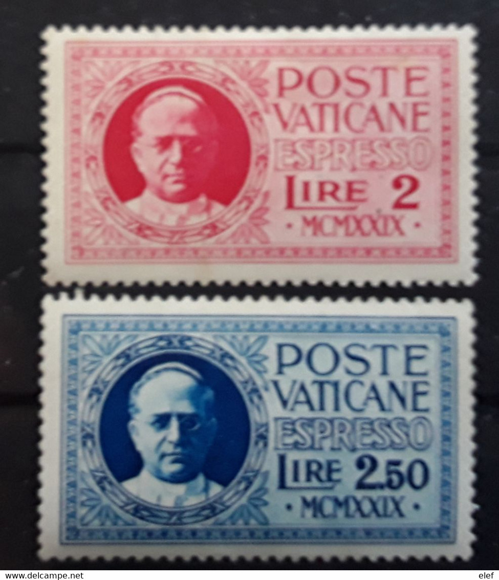 VATICAN POSTE VATICANE VATICANO EXPRES Espresso 1929 PIE XI, Série 1 / 2 Neuve * MH TB Cote 45 Euros - Exprès