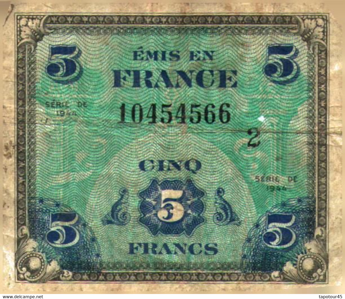 Billets > France > Trésor > 3 Francs 1944 Drapeau - 1944 Drapeau/France