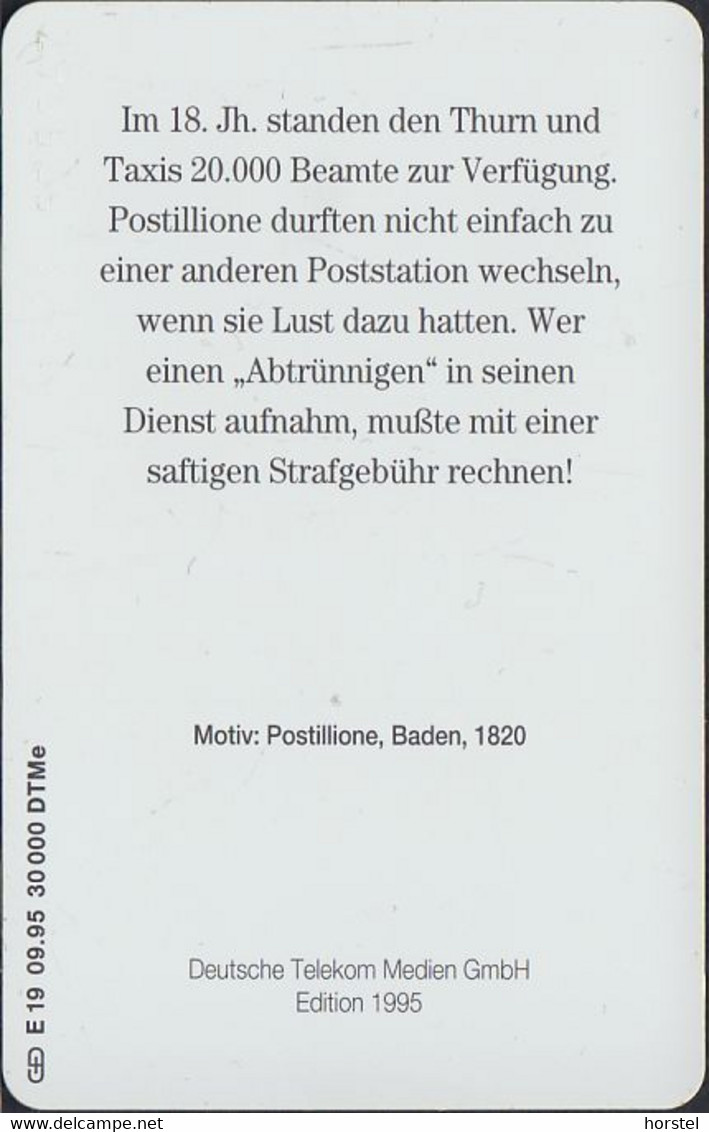 GERMANY E19/95 - 1820 Postillione - Baden - E-Series : D. Postreklame Edition