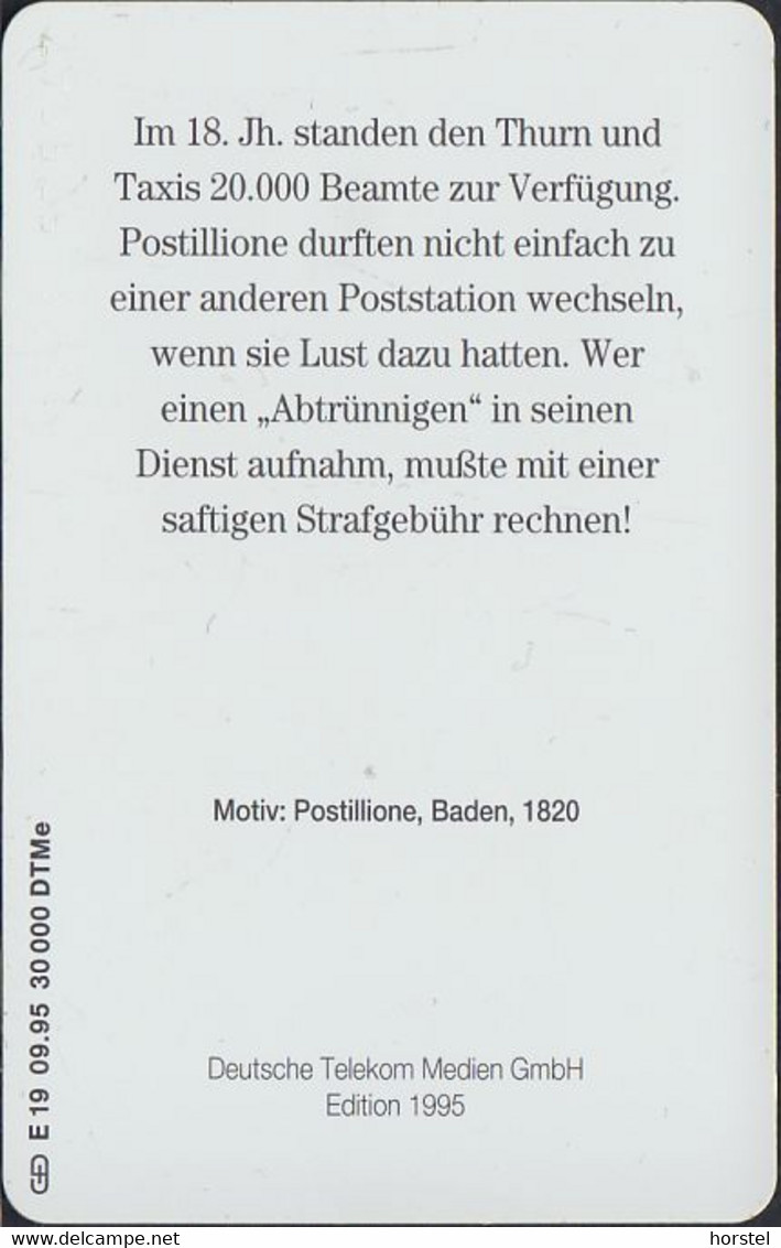 GERMANY E19/95 - 1820 Postillione - Baden - E-Series : Edición Del Correo Alemán