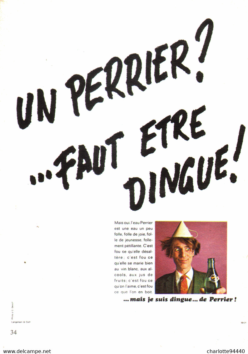 PUB  " PERRIER  "    1969  ( 13 ) - Perrier